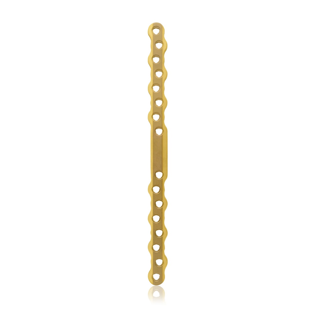 EickLoxx Large S-típusú csontlemez, 16 lyuk, 180 × 12 ×4,5 mm, titán, arany