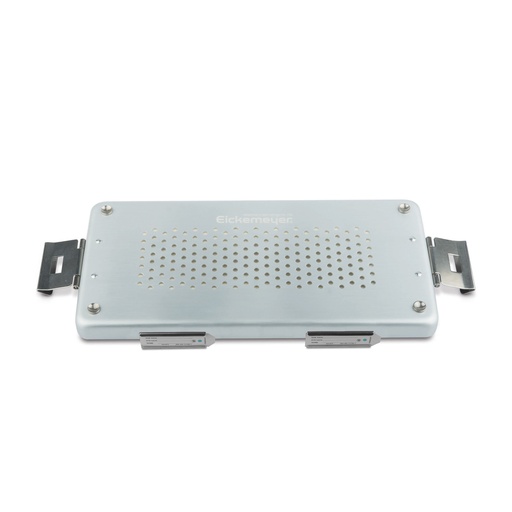 [500710] Eszközkonténer fedél, ezüst, perforált, 300 × 140 mm, papírszűrővel és címketartóval, autoklávozható