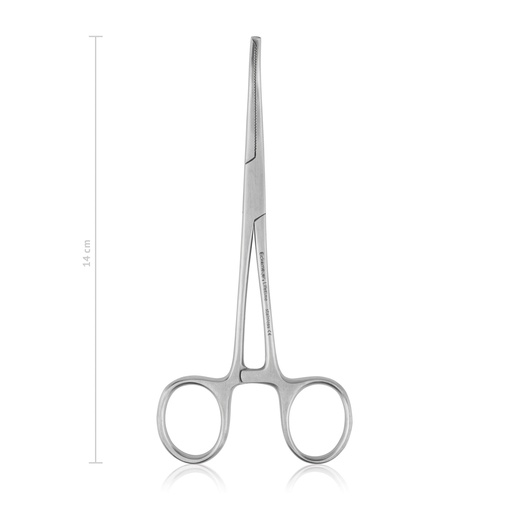[974114] KOCHER érleszorító, hajlított, 1x2 fogú kivitel, 14 cm