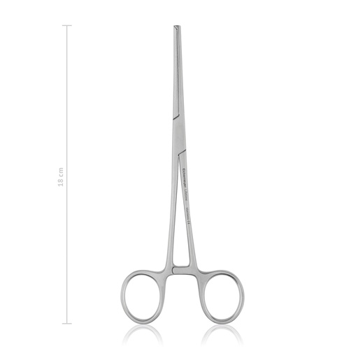 [974018] KOCHER érleszorító, egyenes, 1x2 fogú kivitel, 18 cm