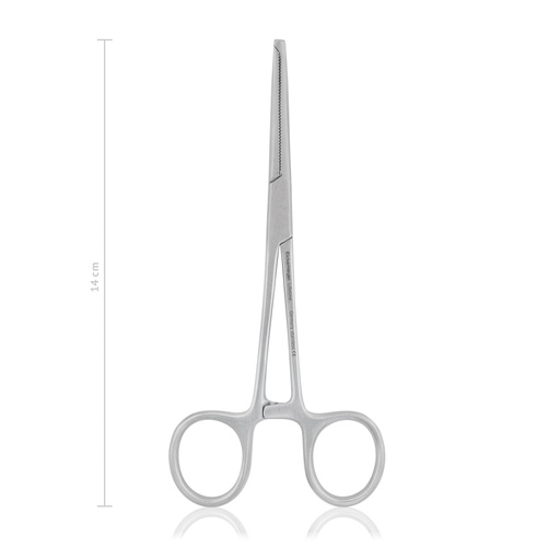 [142514] KOCHER-OCHSNER érleszorító, hajlított, 1×2 fogú kivitel, 14 cm