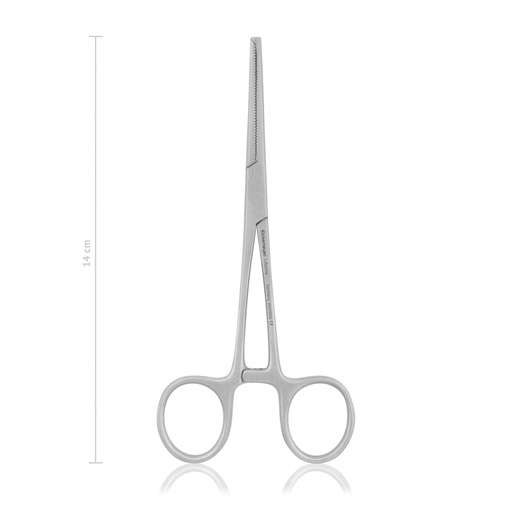 [142414] KOCHER-OCHSNER érleszorító, egyenes, 1×2 fogú kivitel, 14 cm