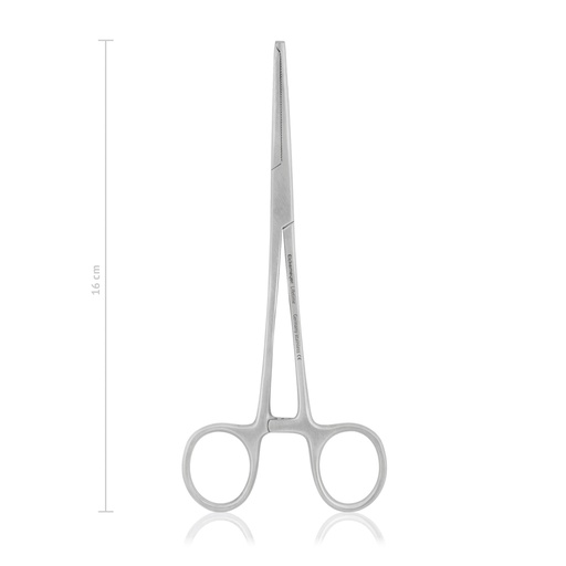 [142516] KOCHER-OCHSNER érleszorító, hajlított, 1×2 fogú kivitel, 16 cm
