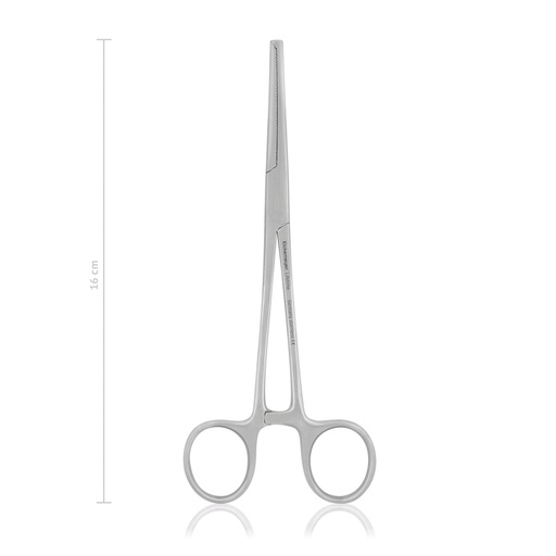 [142416] KOCHER-OCHSNER érleszorító, egyenes, 1×2 fogú kivitel, 16 cm