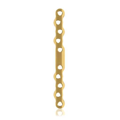 [187754] EickLoxx Large S-típusú csontlemez, 10 lyuk, 110 × 11 ×4,5 mm, titán, arany