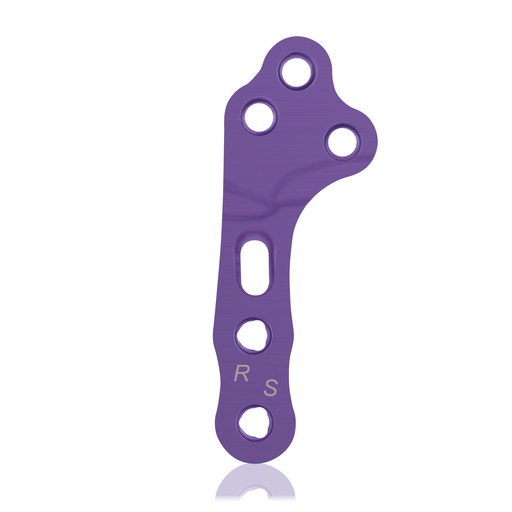 [187761] EickLoxx TPLO jobb oldali S zárólemez, 3/3 lyuk, 39 mm, Ø 1.7 / 2.3, titán, magenta