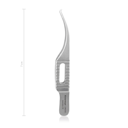 [171107] Barraquer–Katzin-irisz- és varratcsipesz (Colibri), 7 cm, 90°, 0,12 mm-es fogazással