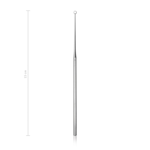 [173615] Buck fültisztító kanál, hajlított, tompa, H = 15 cm, 0-s méret