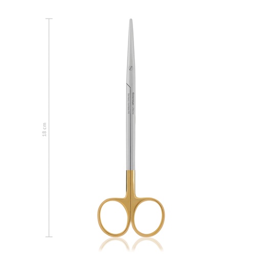 [116218] METZENBAUM preparáló olló, 18 cm, egyenes, tompa/tompa, TC