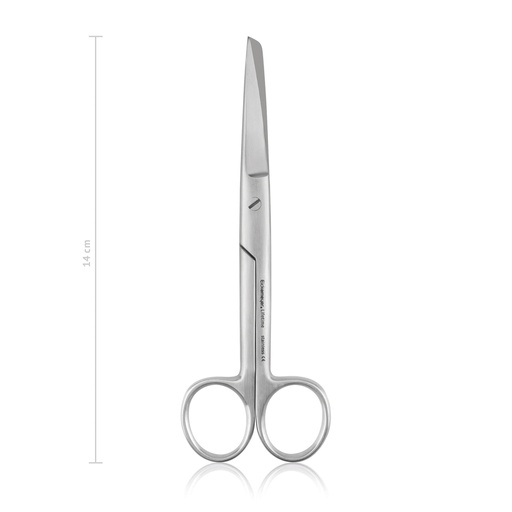 [970214] Műtéti olló, 14 cm, egyenes, hegyes/tompa