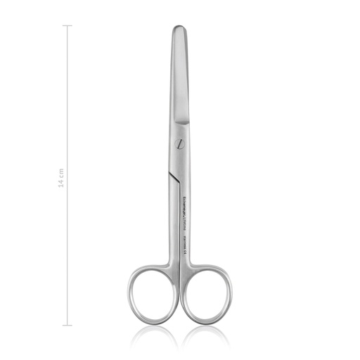 [970014] Sebészeti olló, egyenes, tompa/tompa, 14 cm