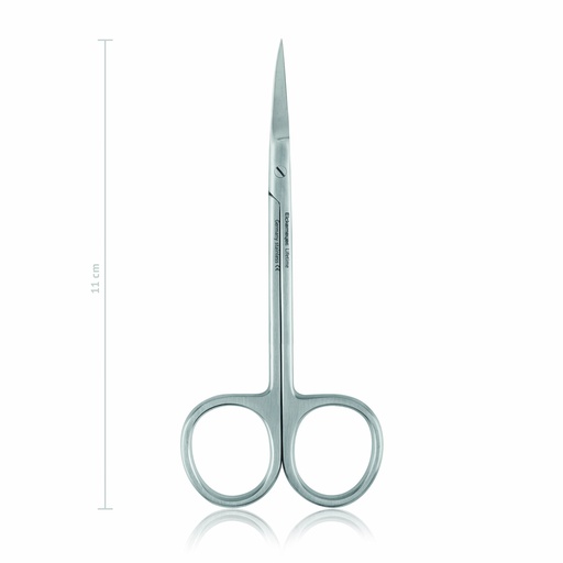 [110711] Finom sebészeti olló, 11 cm, hajlított, hegyes/hegyes