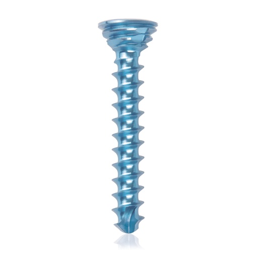 [185539] Titán zárócsavar Ø2,7 × 18 mm, szögstabil, többirányú, kék, Torx 10, önfúró, önmetsző