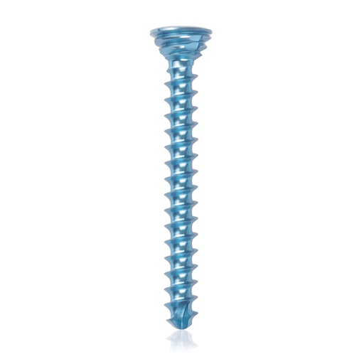 [185542] Titán zárócsavar Ø2,7 × 24 mm, szögstabil, többirányú, kék, Torx 10, önfúró, önmetsző
