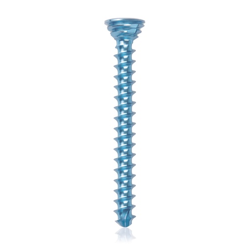 [185543] Titán zárócsavar Ø2,7 × 26 mm, szögstabil, többirányú, kék, Torx 10, önfúró, önmetsző