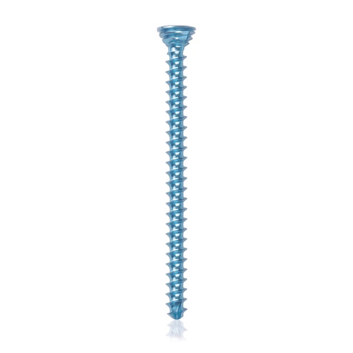 [185603] Titán zárócsavar Ø2,7 × 38 mm, szögstabil, többirányú, kék, Torx 10, önfúró, önmetsző