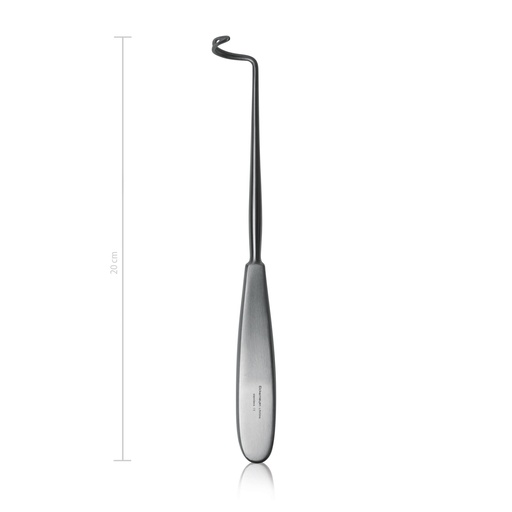 [154220] DECHAMPS ligatúratű, jobbra hajlított, tompa, 20 cm