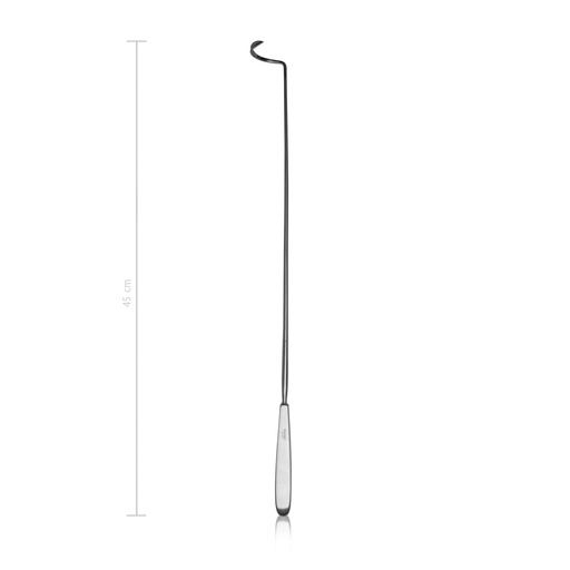 [154045] DESCHAMPS ligatúratű, jobbra hajlított, éles, hosszú, HUSKAMP-minta, 20 cm