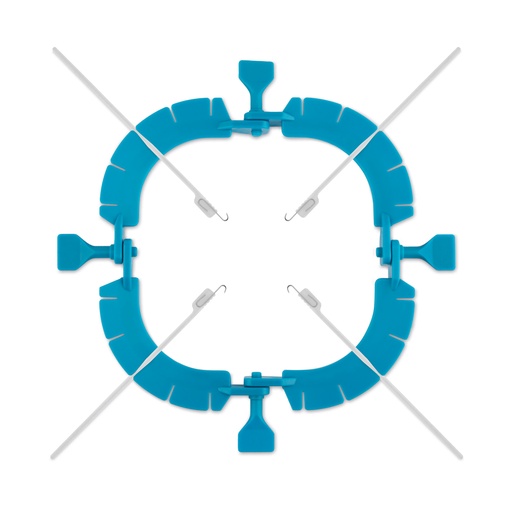 [162150] Gyűrűs feltáró, 14,4 × 14,4 cm, 8 db éles rugalmas kampóval, félig eldobható kivitel